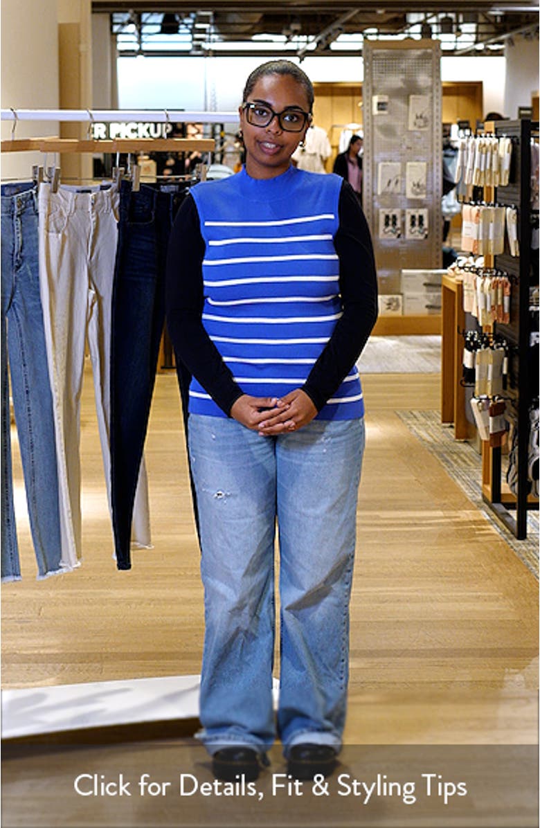 Stripe Sleeveless Mock Neck Sweater, sales video thumbnail