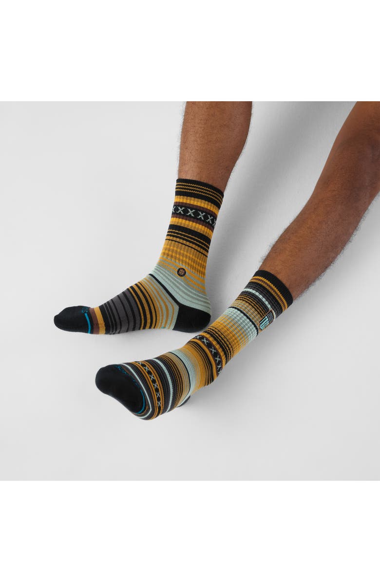 Stance Curren Parks Cotton Blend Crew Socks, Alternate, color, Gold