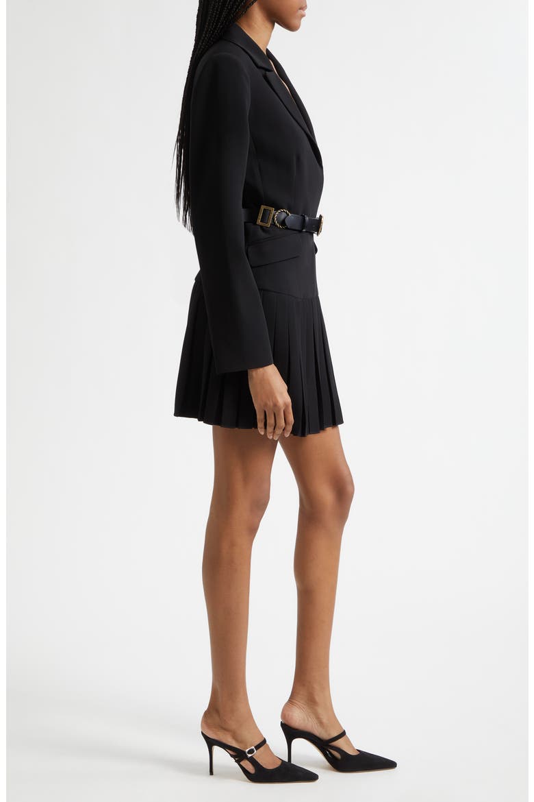 Saule Belted Blazer Minidress, Alternate, color, BLACK