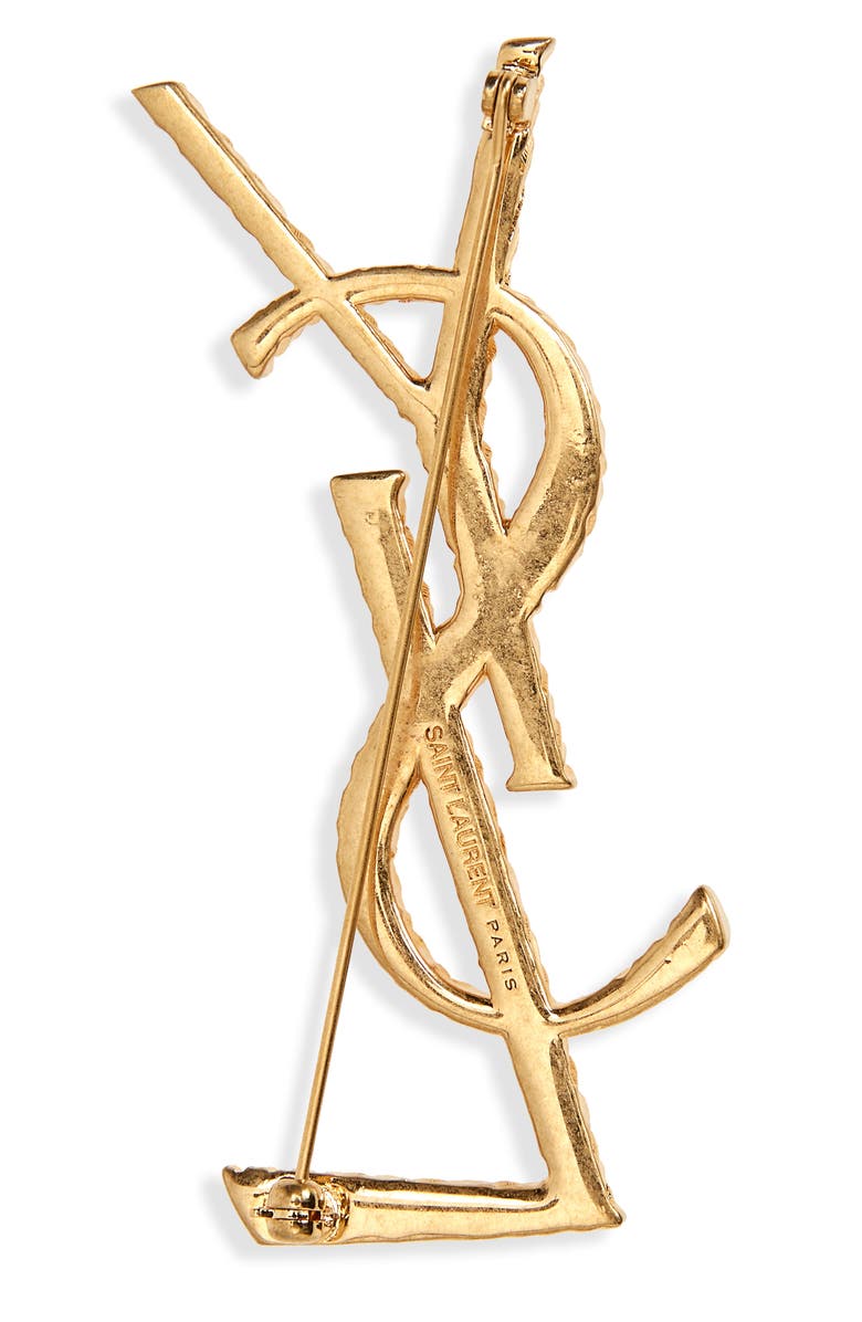 Saint Laurent Opyum YSL Twisted Brooch, Alternate, color,