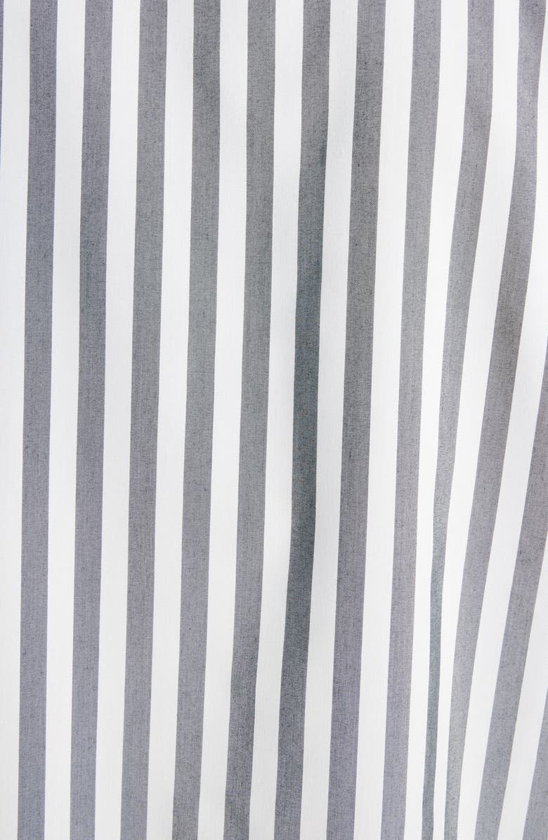 Acne Studios Embroidered Logo Stripe Button-Up Shirt, Alternate, color, Black/ White