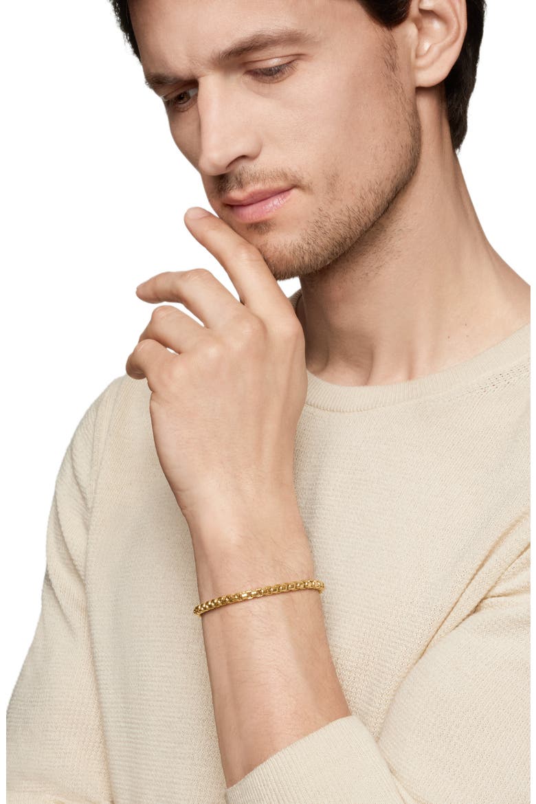 Men's Box Chain Bracelet in 18K Yellow Gold, 5mm, Alternate, color, GOLD