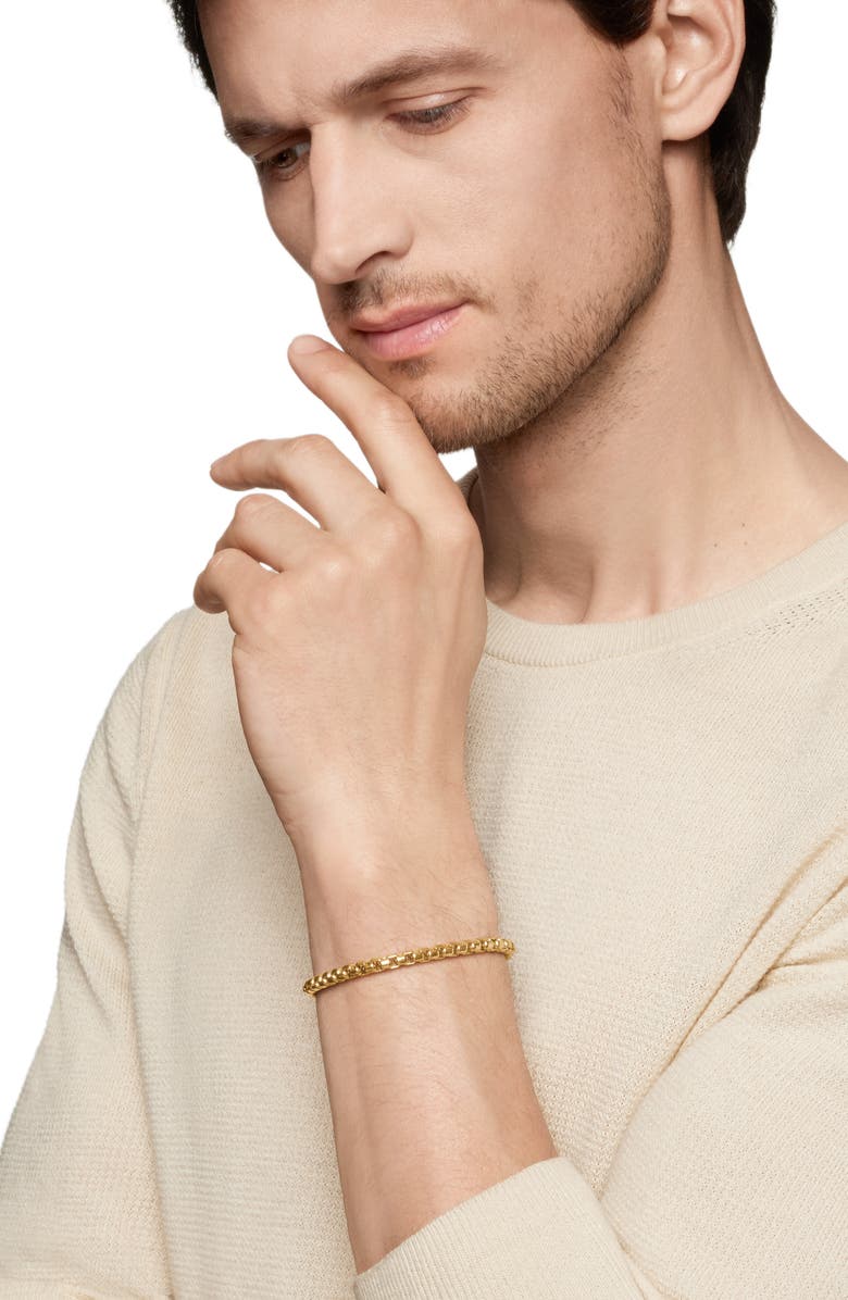 David Yurman Men's Box Chain Bracelet in 18K Yellow Gold, 5mm, Alternate, color, Gold