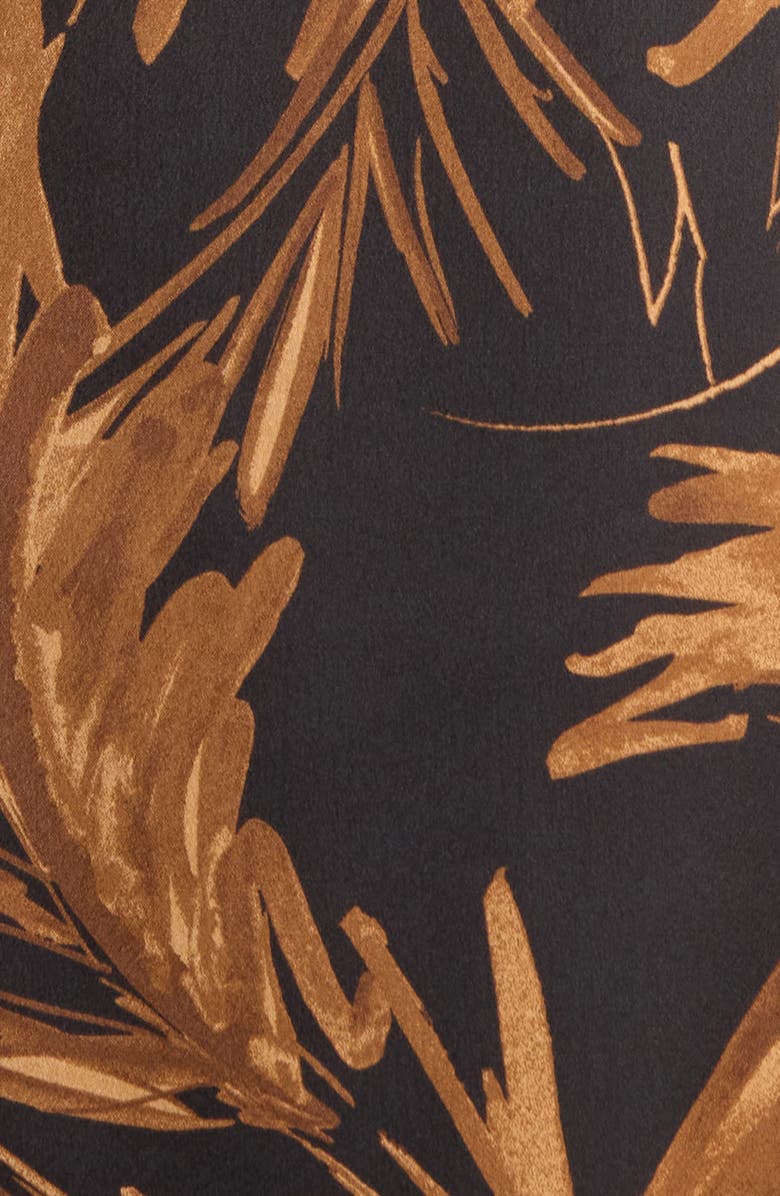 SUGARLIPS Palm Tropics Midnight Parting Sleeveless Satin Sundress, Alternate, color, Black-Tan