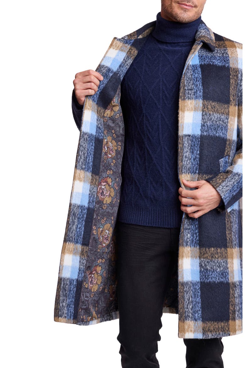 Buffalo Plaid Overcoat, Alternate, color, BLUE TAN BUFFALO