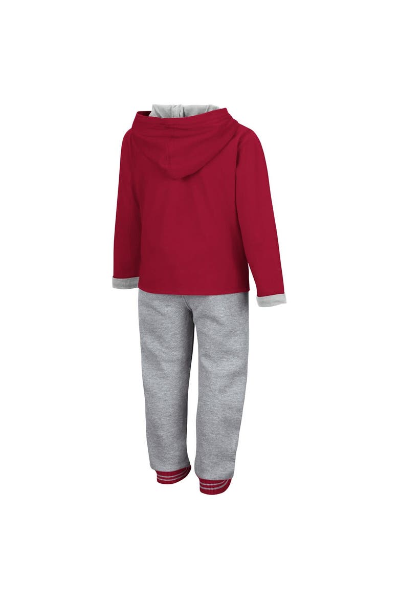 Toddler Colosseum Crimson/Heathered Gray Washington State Cougars Poppies Pullover Hoodie and Sweatpants Set, Alternate, color, Crimson