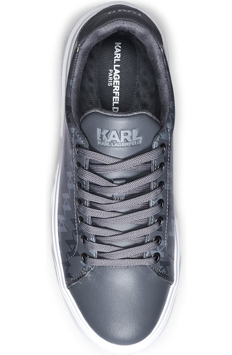 KARL LAGERFELD PARIS Side Logo Grid Low Top Sneaker, Alternate, color, Grey