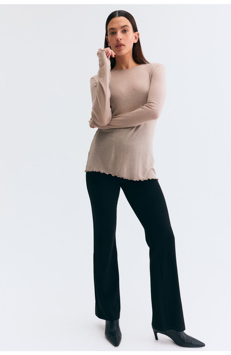 H&M Mama Before & After Flared Trousers, Alternate, color, Black