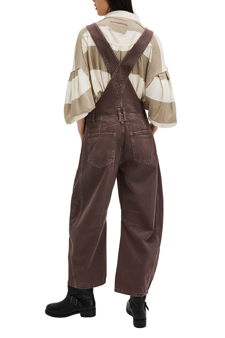 Good Luck Denim Overalls, Alternate, color, CHOCOLATE MOUSSE