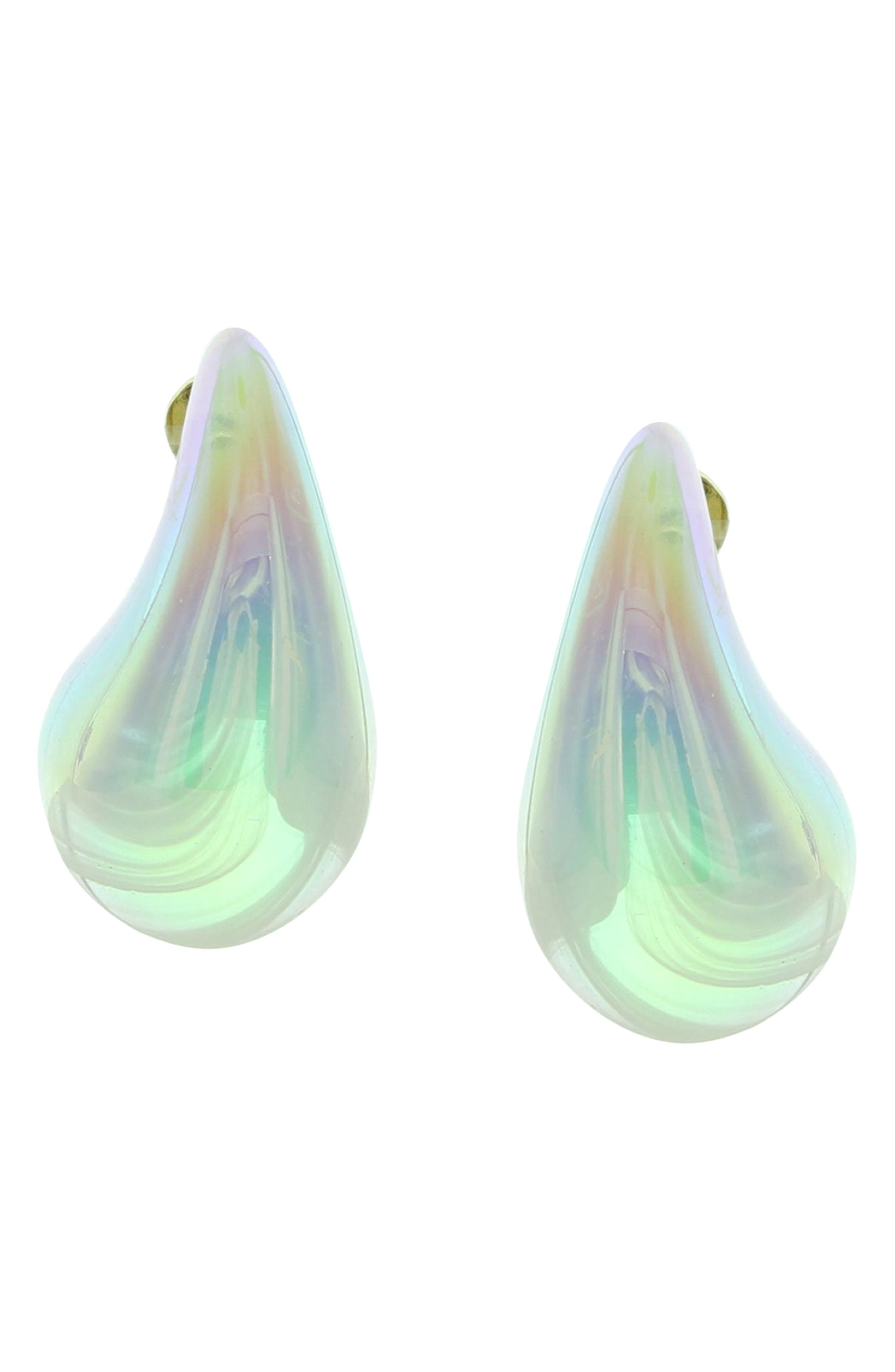 OLIVIA WELLES Linea Puffy Teardrop Stud Earrings