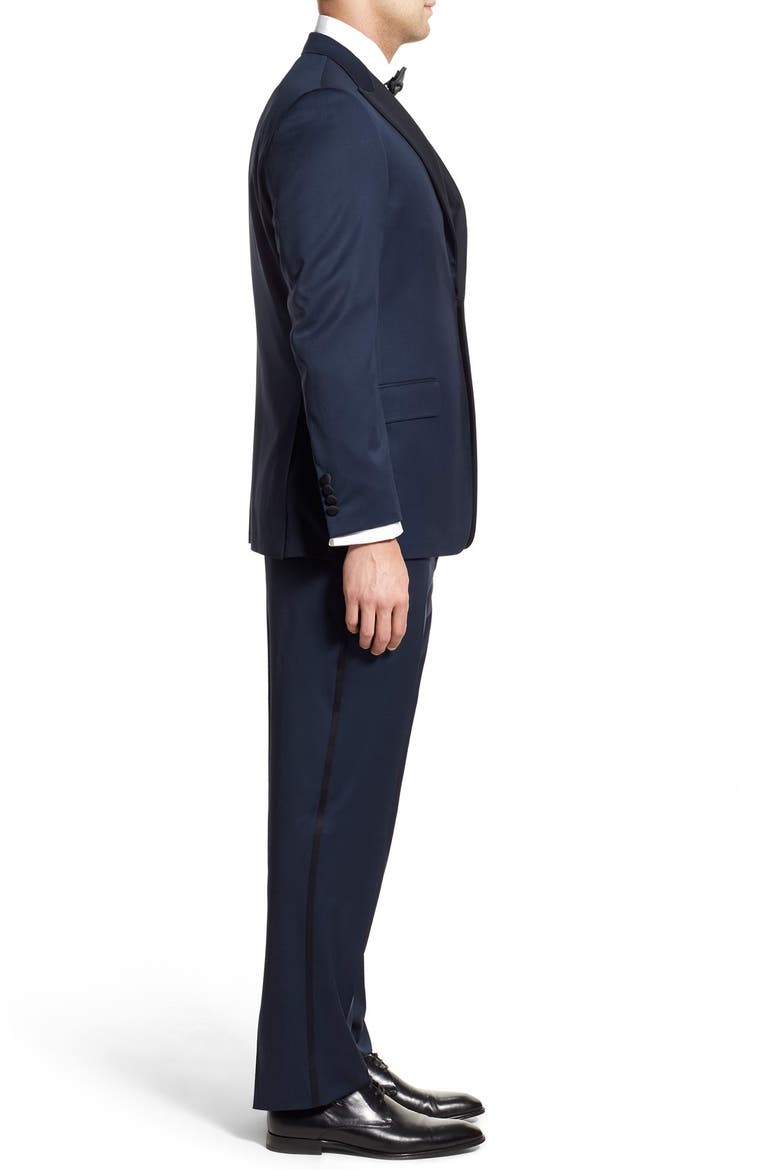 Classic B Fit Wool Tuxedo, Alternate, color, NAVY