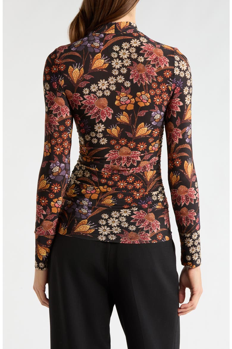 Lili Mock Neck Jersey Top, Alternate, color, BLACK
