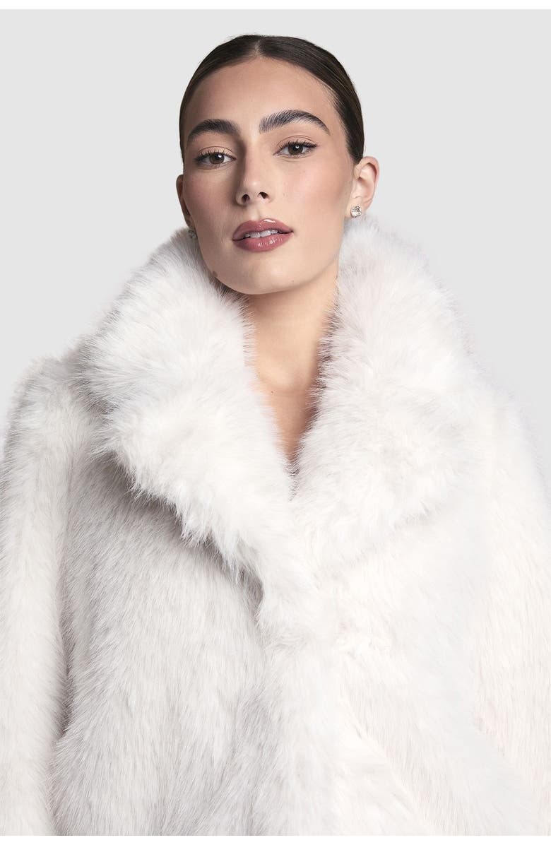 Coast Occasion Short Faux Fur Coat, Alternate, color, Ivory