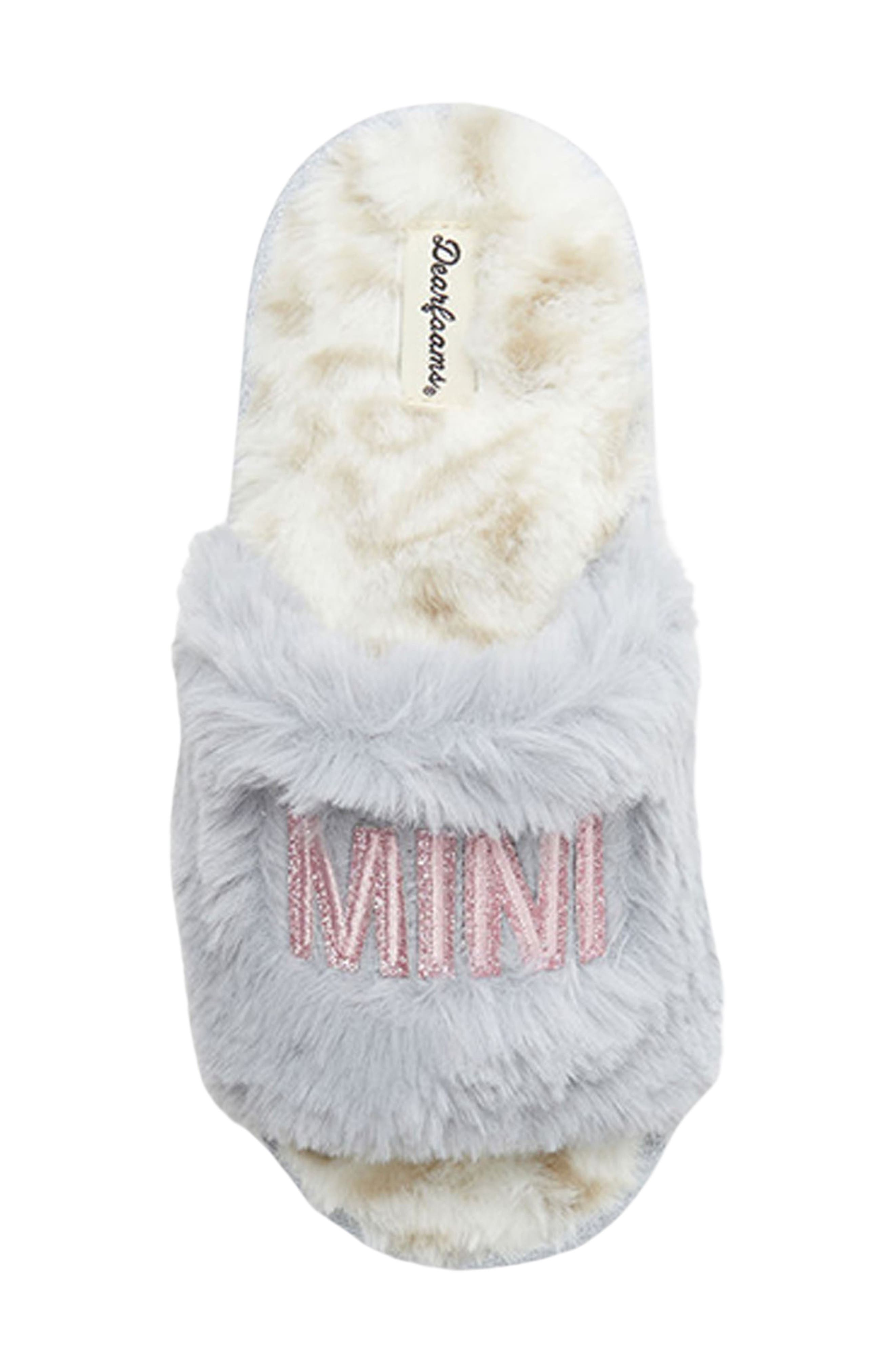 DEARFOAMS Kids' Faux Fur Slide Slipper, Alternate, color, 