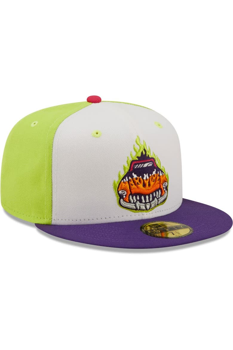 Men's New Era White/Purple Bólidos de Bowling Green Copa De La Diversion 59FIFTY Fitted Hat, Alternate, color, White
