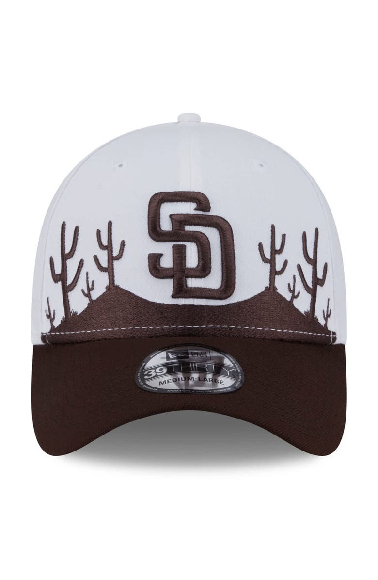 New Era Men's New Era  White/Dark Brown San Diego Padres 2025 Spring Training Landscape 39THIRTY Flex Hat, Alternate, color, 