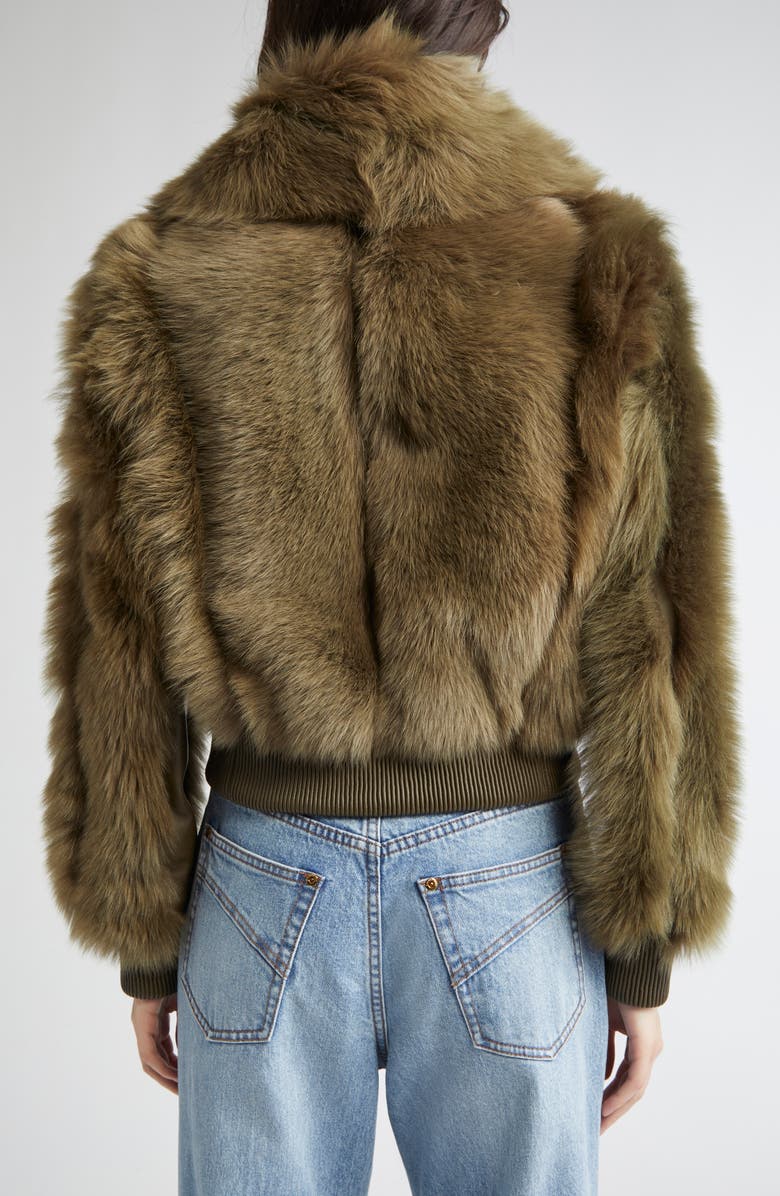 Zimmermann Hypnotic Genuine Shearling Bomber Jacket, Alternate, color, Olive