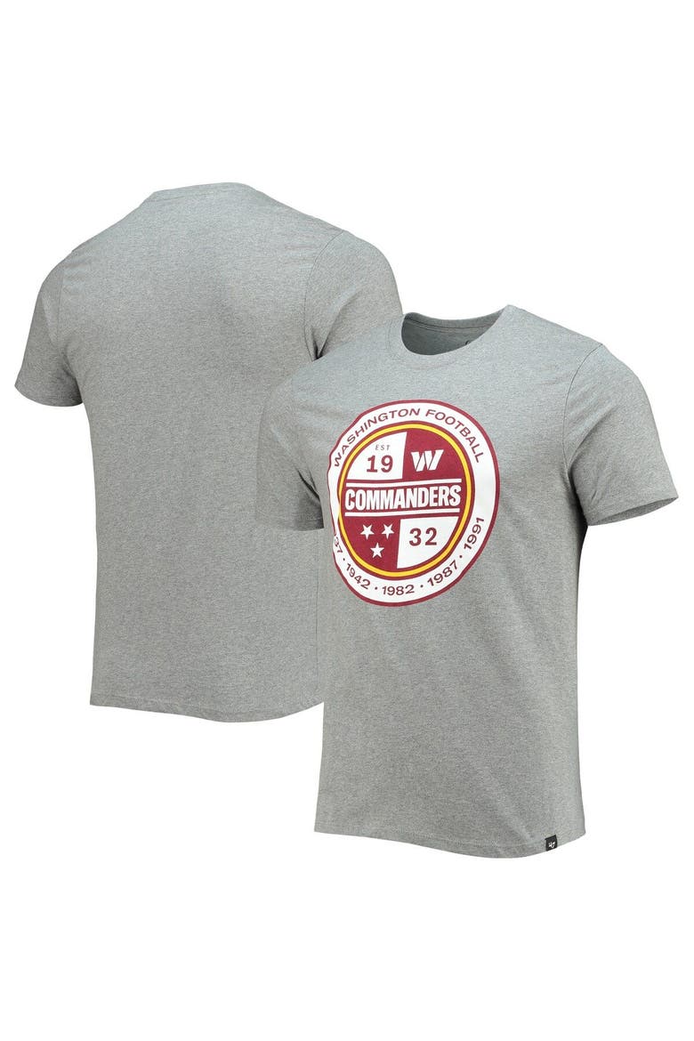 Men's '47 Gray Washington Commanders Imprint Super Rival T-Shirt, Main, color, Gray