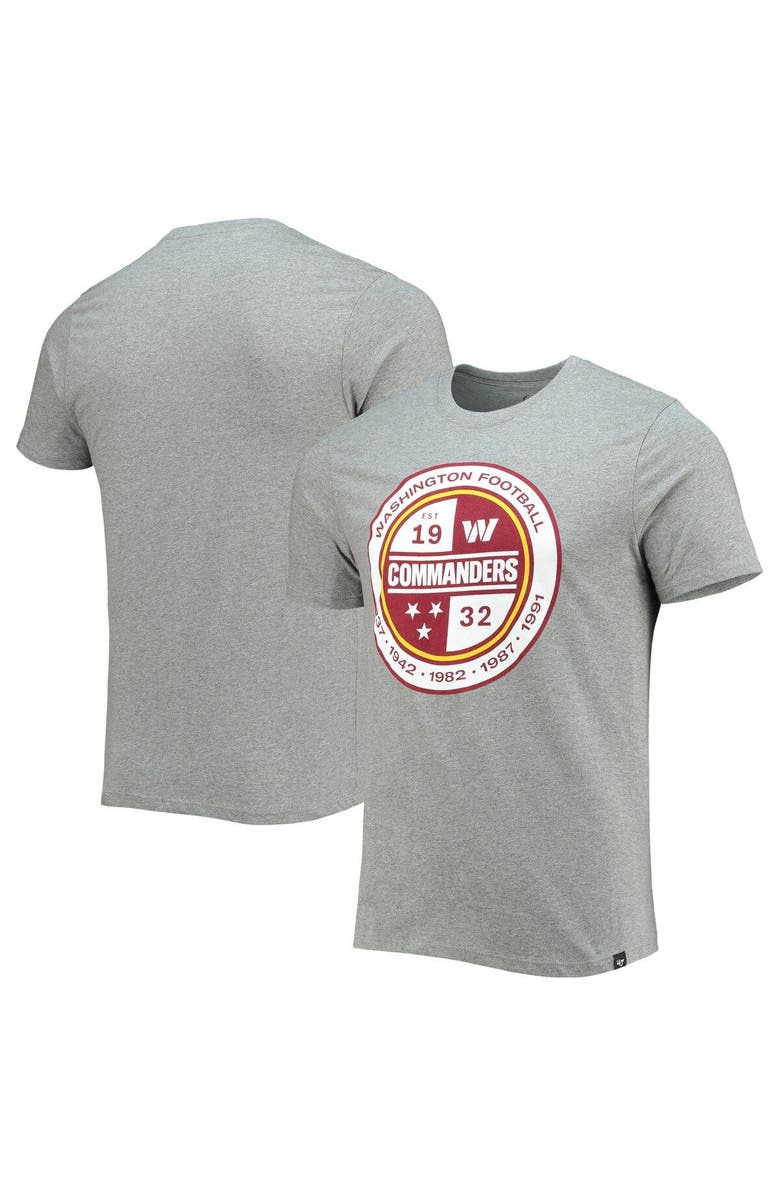 '47 Men's '47 Gray Washington Commanders Imprint Super Rival T-Shirt, Main, color, Gray