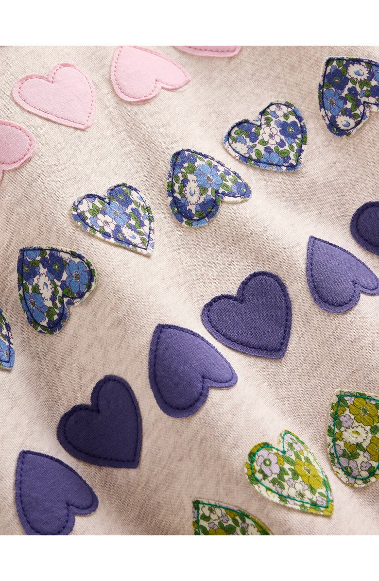 Mini Boden Kids' Ida Heart Appliqué Long Sleeve Sweatshirt Dress, Alternate, color,