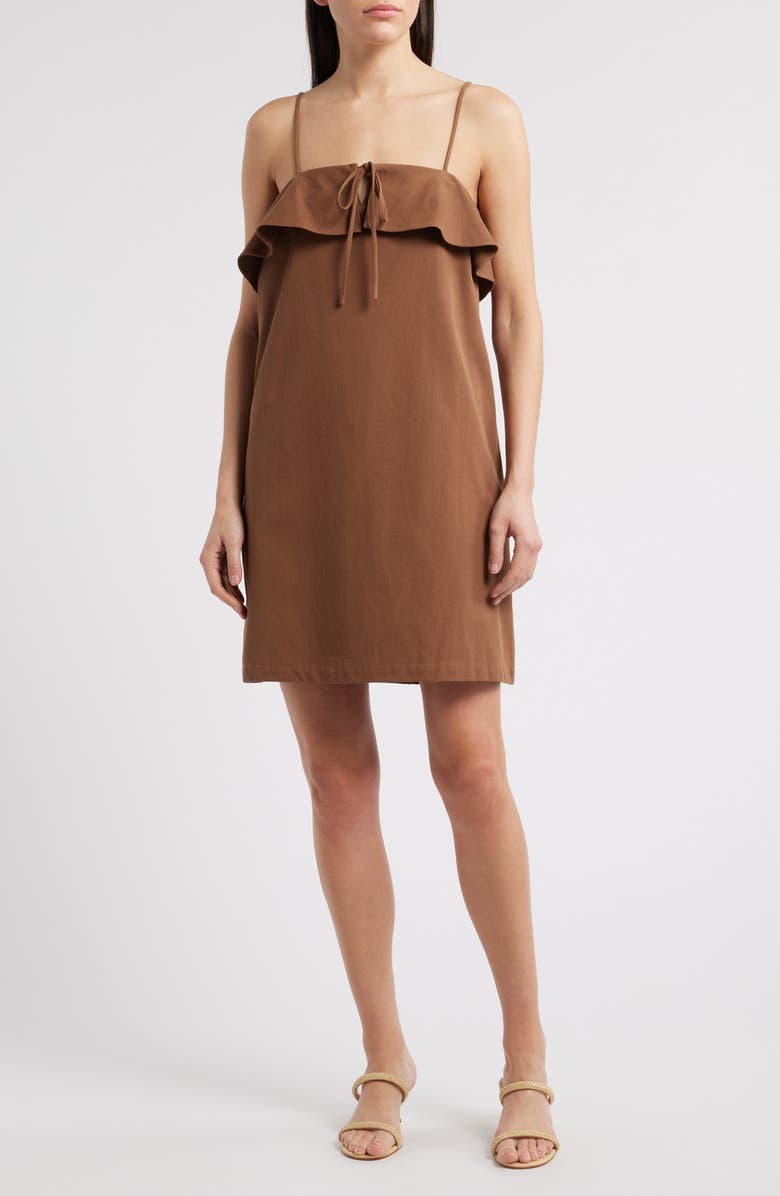 Du Paradis Acacia Minidress, Main, color, Caramel Brown