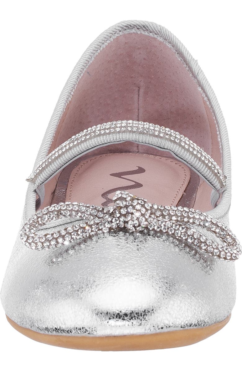 Nina Kids' Kendalla Ballet Flat, Alternate, color, Silver Crackled Metallic