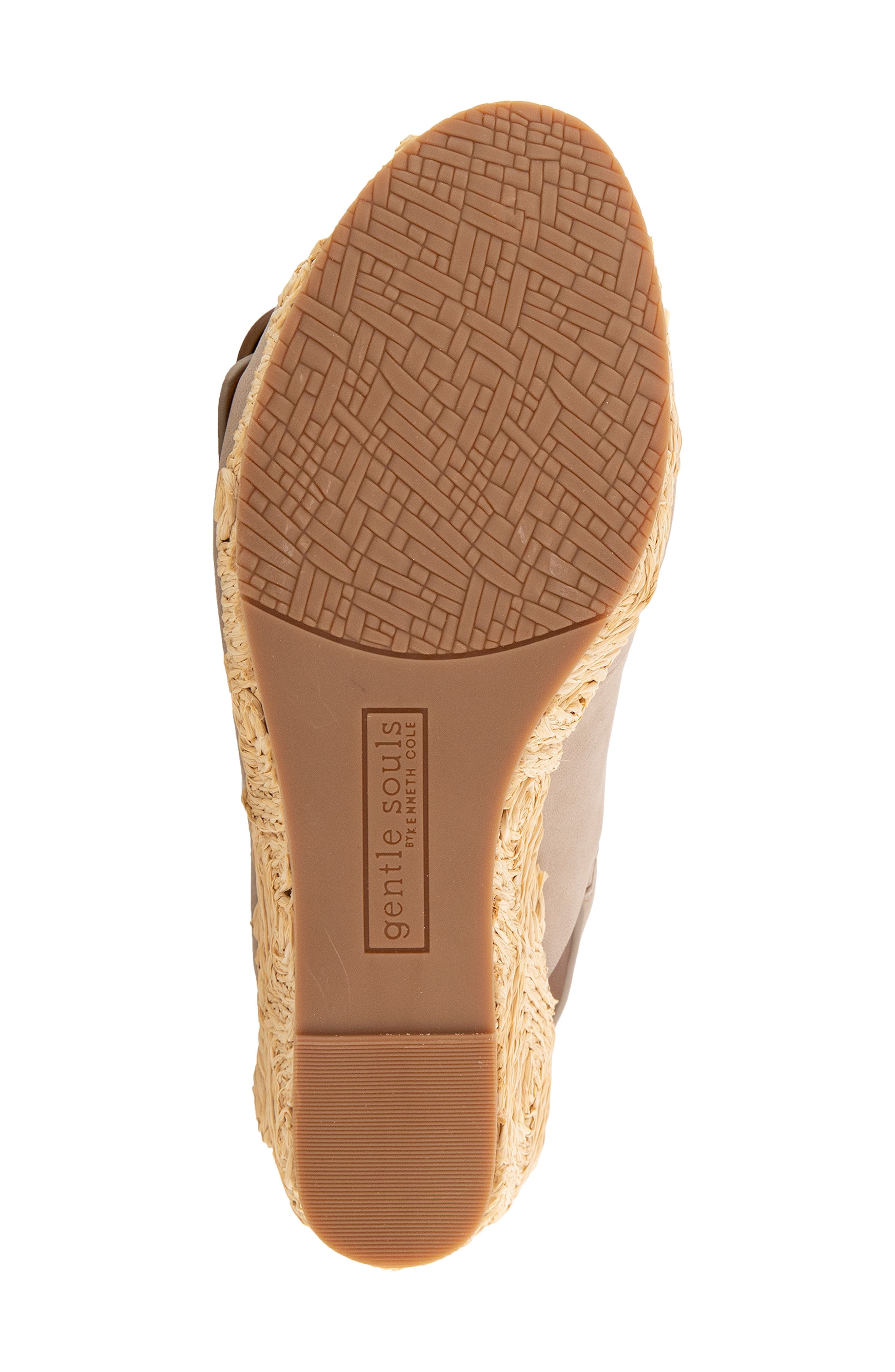 Gentle Souls Greca Raffia Slingback Platform Wedge Sandal, Alternate, color, Mushroom Nubuck