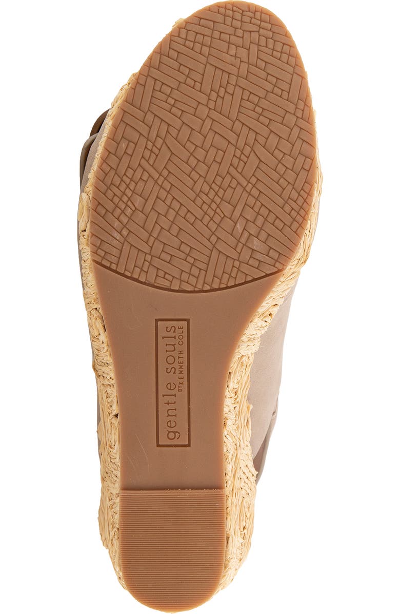 Gentle Souls Greca Raffia Slingback Platform Wedge Sandal, Alternate, color, Mushroom Nubuck