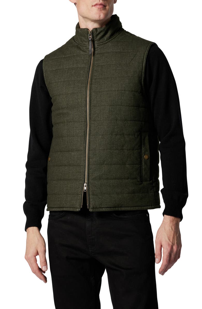 Rodd & Gunn Dunedin Road Stretch Cotton Blend Quilted Vest, Main, color, Moss