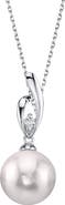 The Pearl Source Akoya Pearl & Diamond Lois Pendant