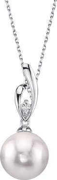 The Pearl Source Akoya Pearl & Diamond Lois Pendant