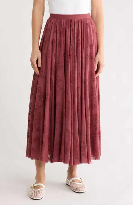 DR2 by Daniel Rainn Floral Mesh Maxi Skirt