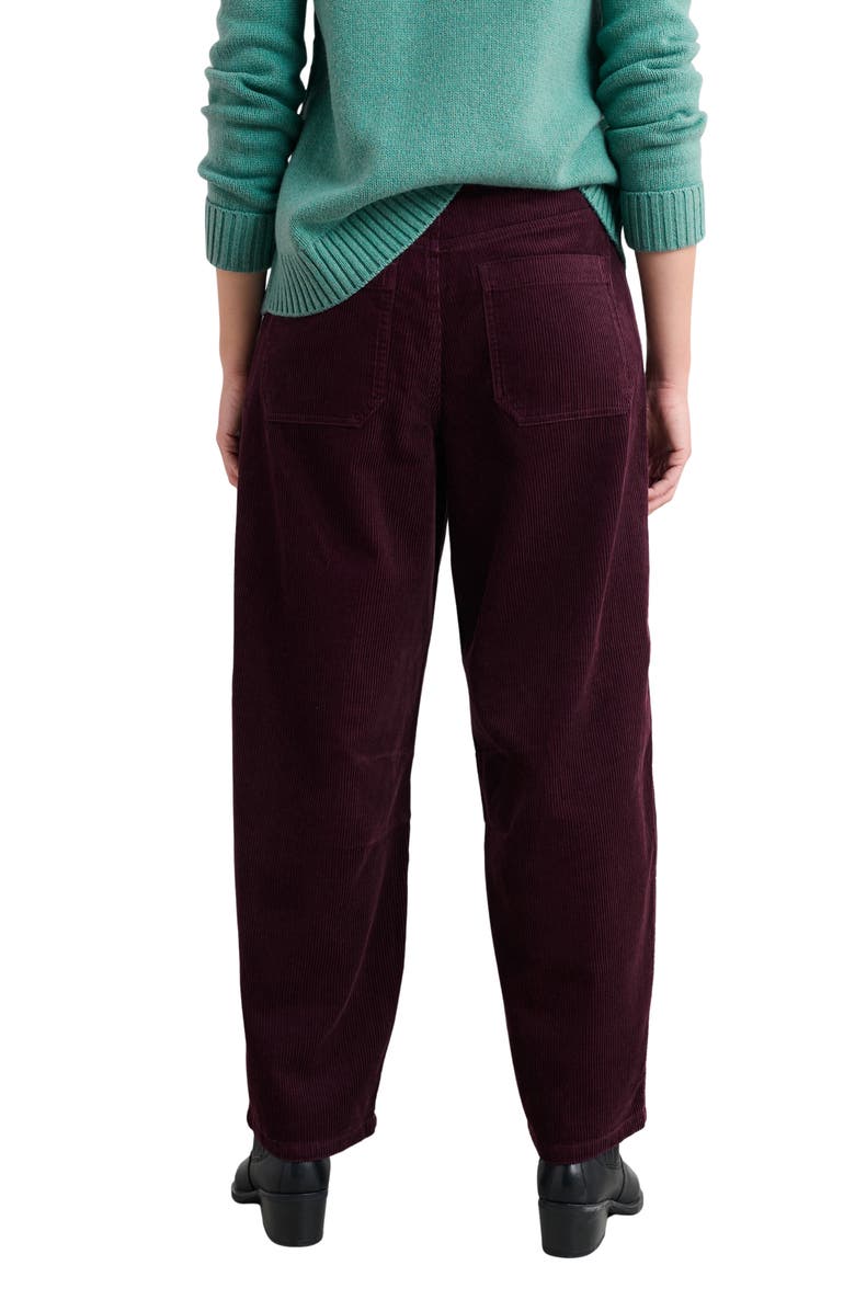 Seasalt Cornwall Avens Organic Cotton Corduroy Crop Barrel Leg Pants, Alternate, color, Dark Hellebore