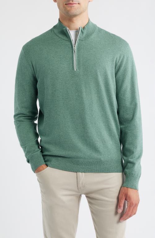 Johnnie-o Desmond Half Zip Sweater In Green