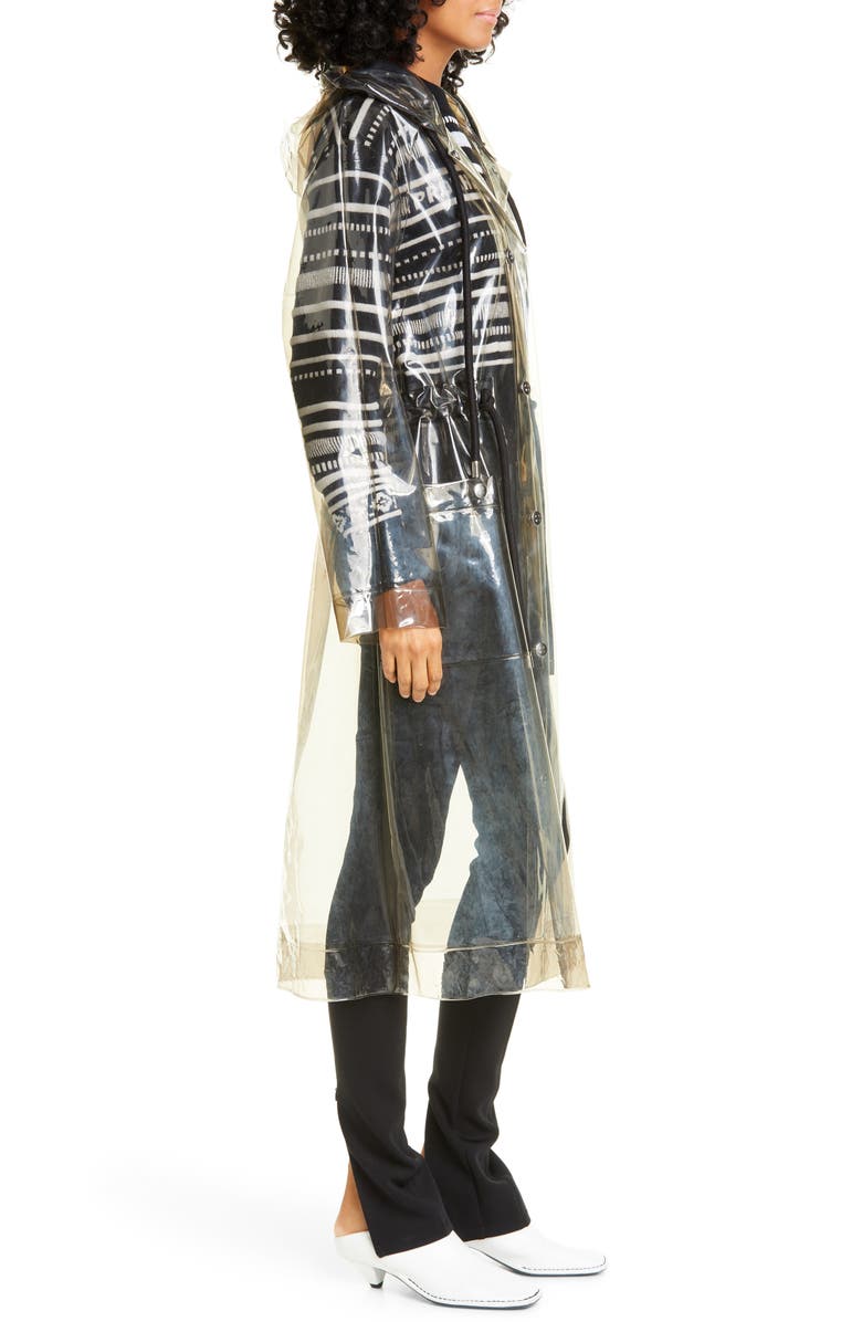 Proenza Schouler White Label Hooded Transparent Raincoat, Alternate, color, 