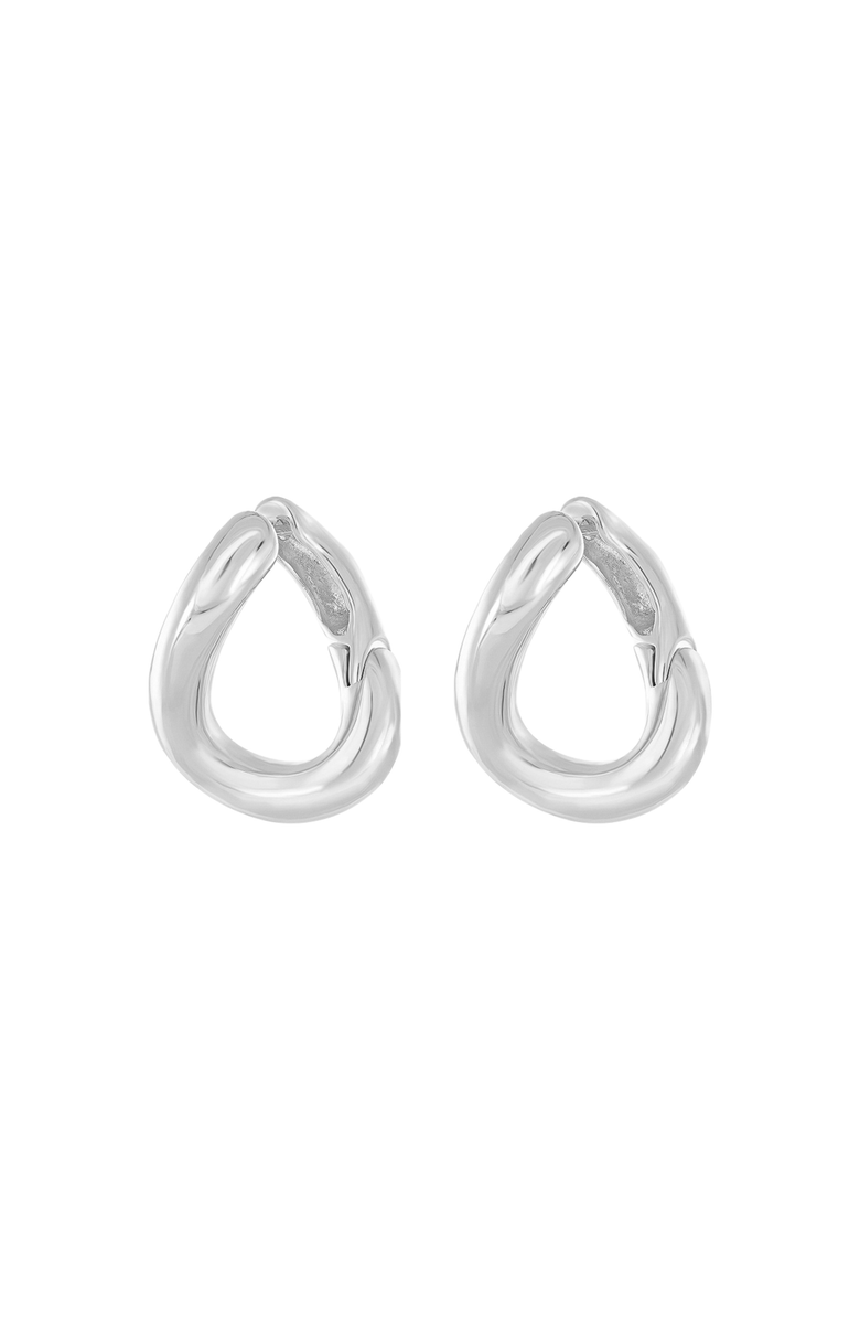 Bearfruit Jewelry 14k Gold Plated Chase Twisted Hoop Earrings Holiday Gift Idea, Main, color, Silver
