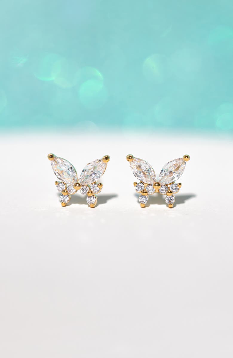 Girls Crew Remember Me Butterfly Stud Earrings, Alternate, color, Gold