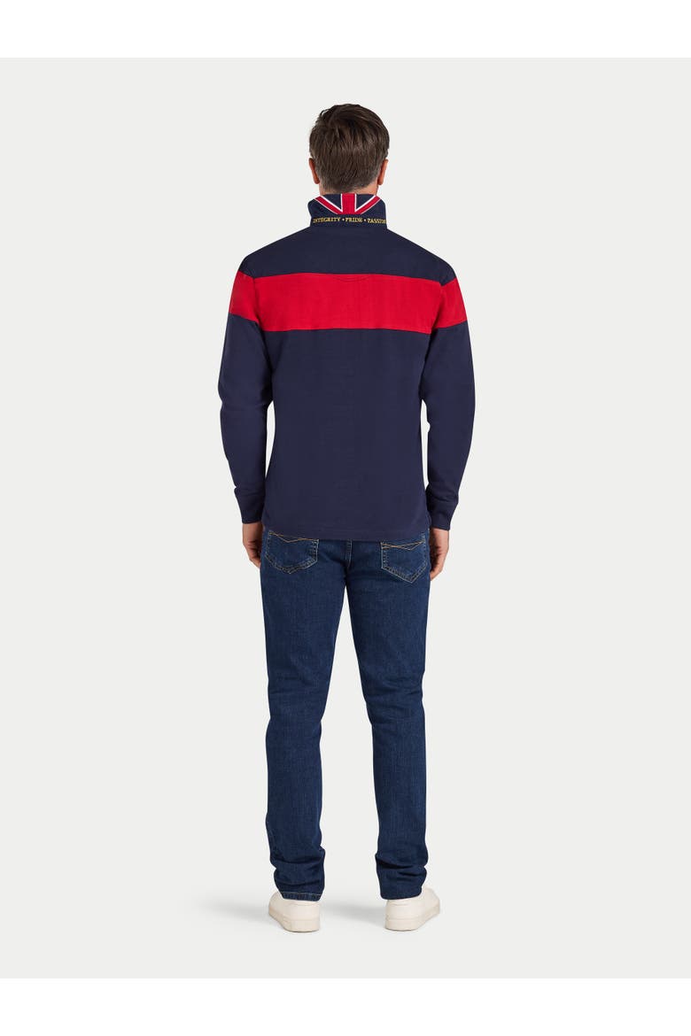 Long Sleeve Chest Panel Rugby Shirt, Alternate, color, Navy