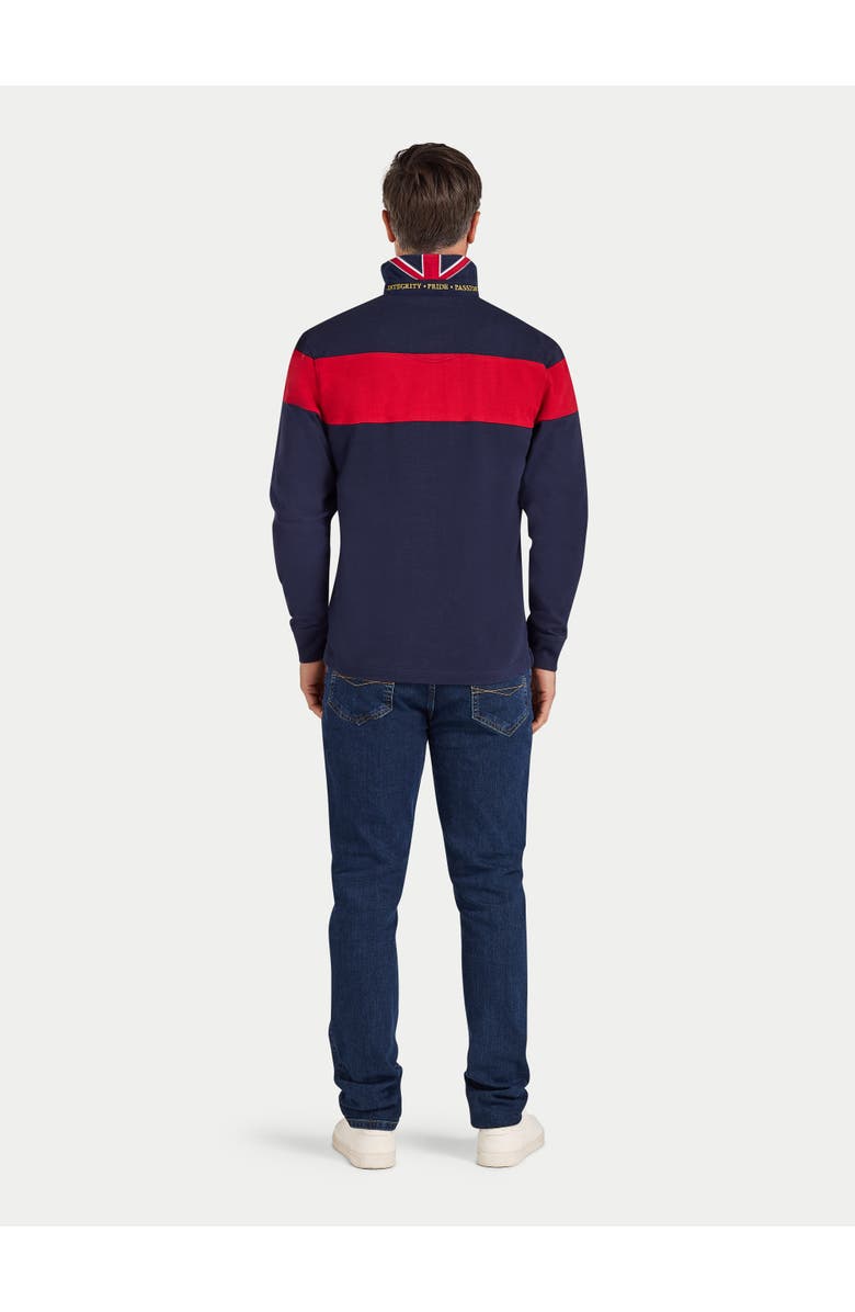 Raging Bull Long Sleeve Chest Panel Rugby Shirt, Alternate, color, Navy