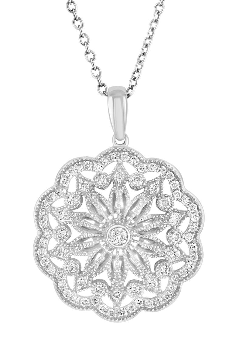 Sterling Silver Diamond Pendant Necklace, Alternate, color, SILVER