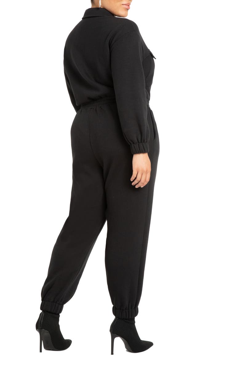ELOQUII Long Sleeve Jogger Jumpsuit, Alternate, color,