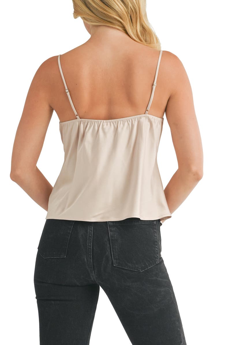 All in Favor Lace Trim Satin Camisole, Alternate, color, 
