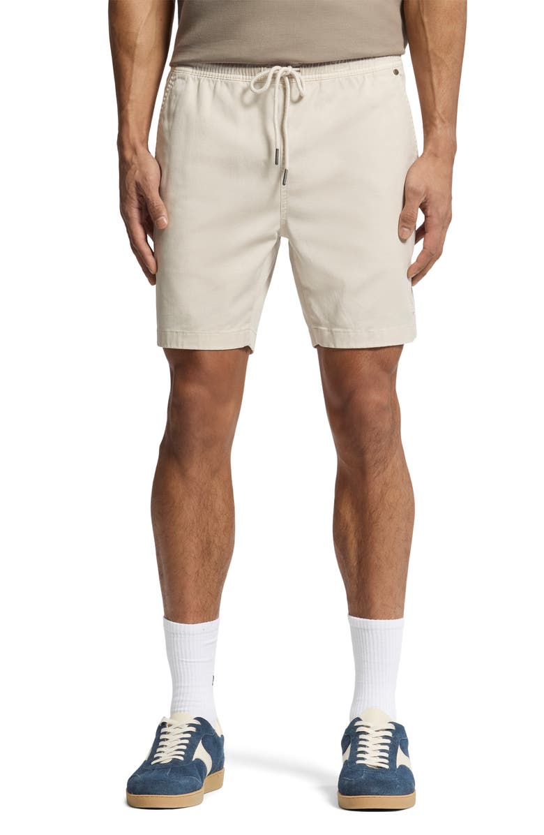 Psycho Bunny Willis Stretch Twill Drawstring Shorts, Main, color, Natural Linen