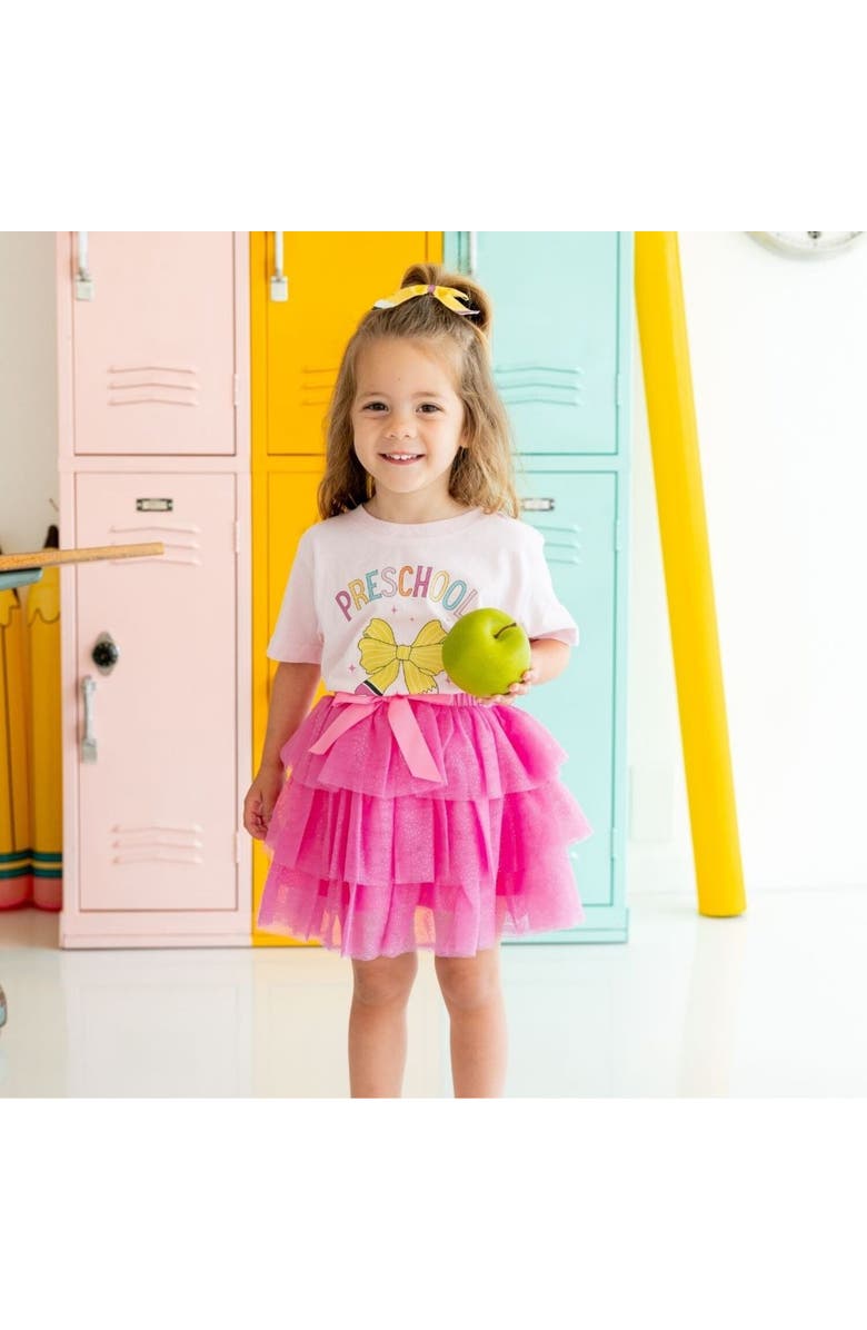 Sweet Wink Raspberry Bow Tiered Tutu, Alternate, color, Raspberry