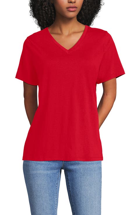 Lands' End Supima Cotton V-Neck T-Shirt