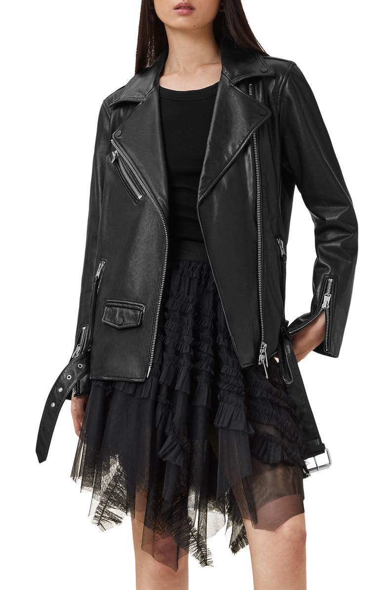 AllSaints Jayde Handkerchief Hem Tulle Skirt, Alternate, color, Black