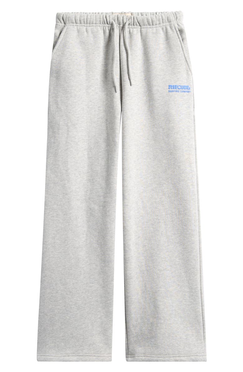 Rip Curl Kids' Surf Puff Paint Wide Leg Sweatpants, Main, color, Light Grey Marle
