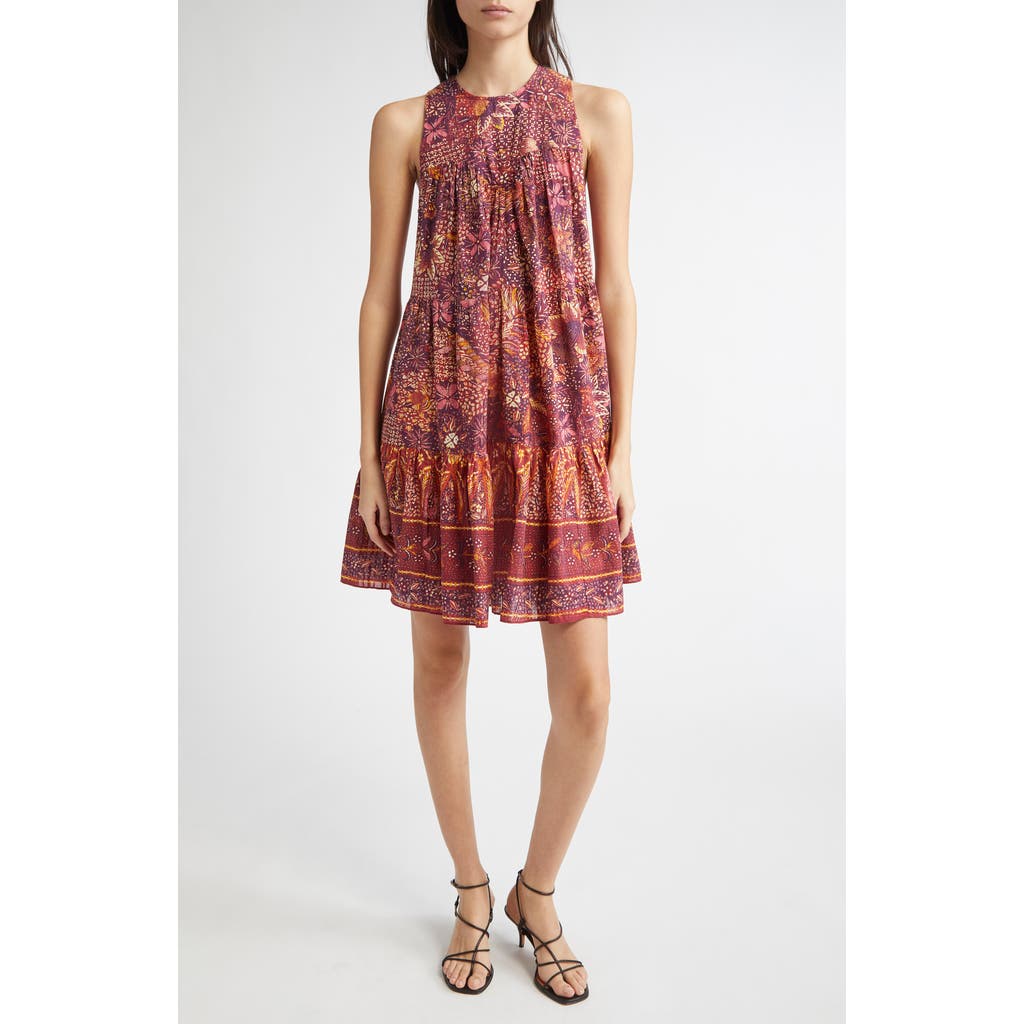 Ulla Johnson Mari Cotton Blend Trapeze Dress In Brown