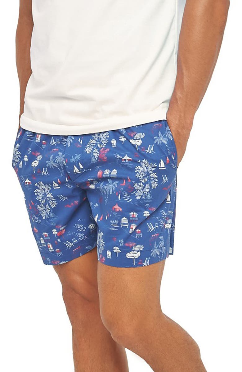 The Lazy Poet Ben St. Tropez Pajama Shorts, Alternate, color, Blue