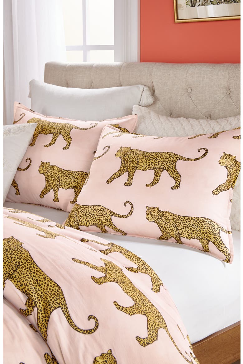 Catwalk Leopard Comforter & Sham Set, Alternate, color, BLUSH